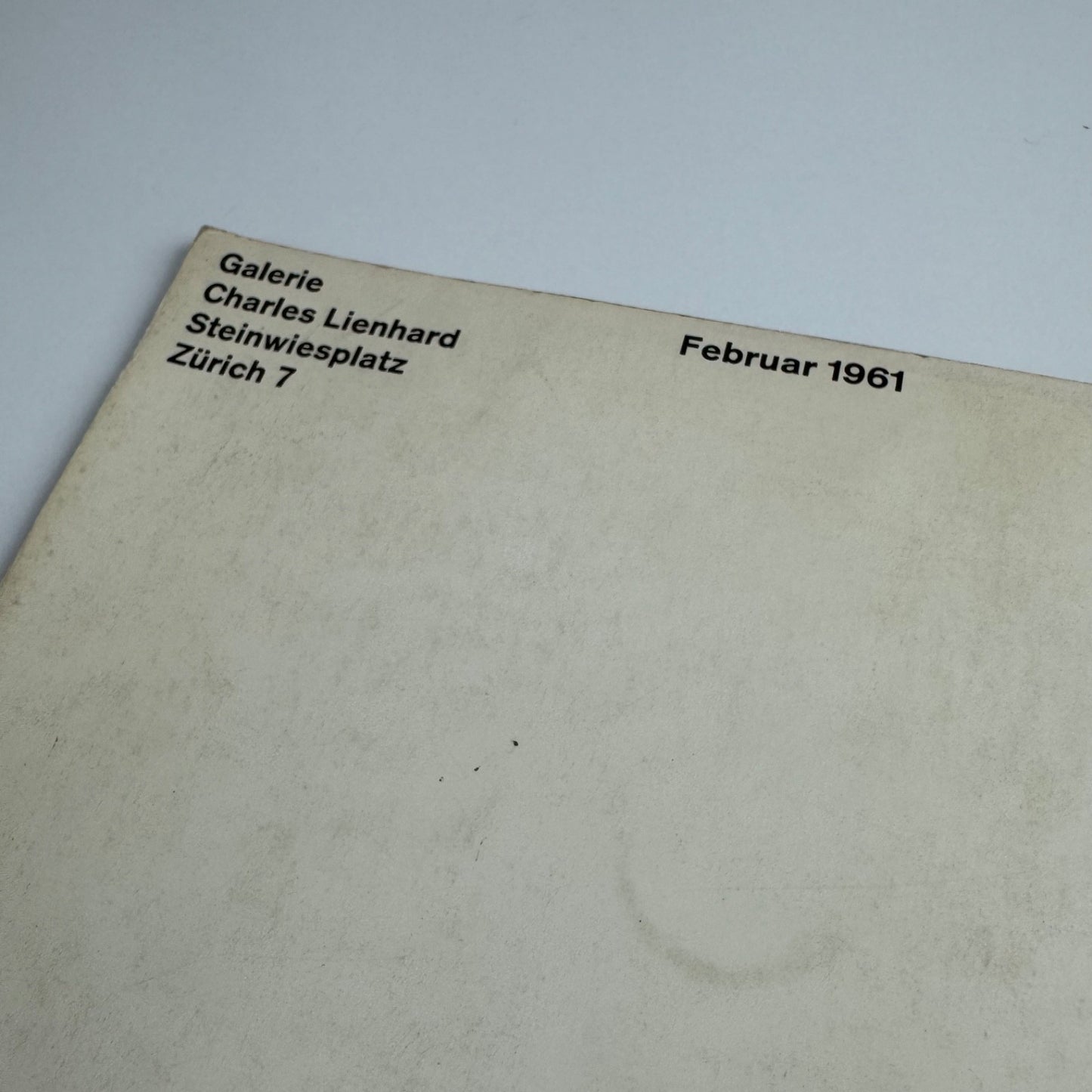 Music | Galerie Charles Lienhard Zurich February 1961