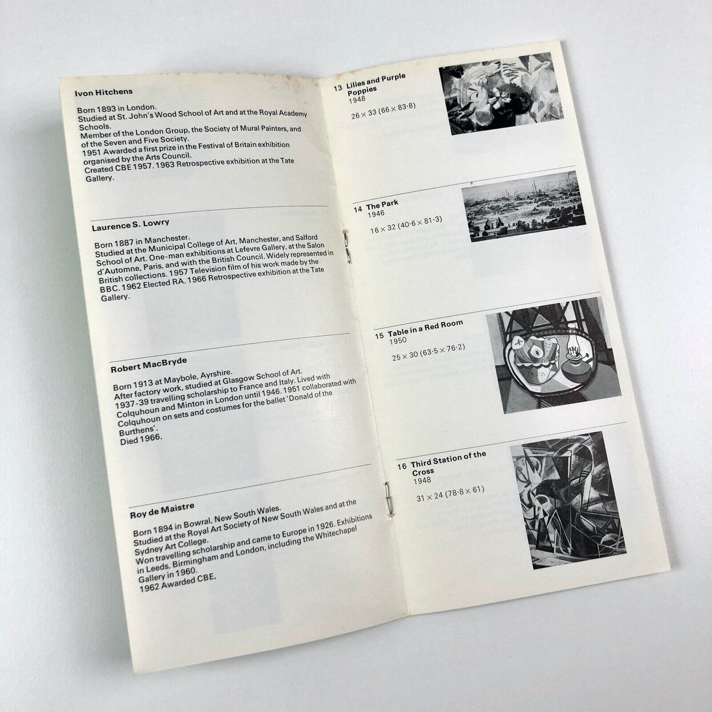 British Painting 40-49 exhibition catalogue | Arts Council, 1966 intro Norbert Lynton | catalogue design Gordon House
