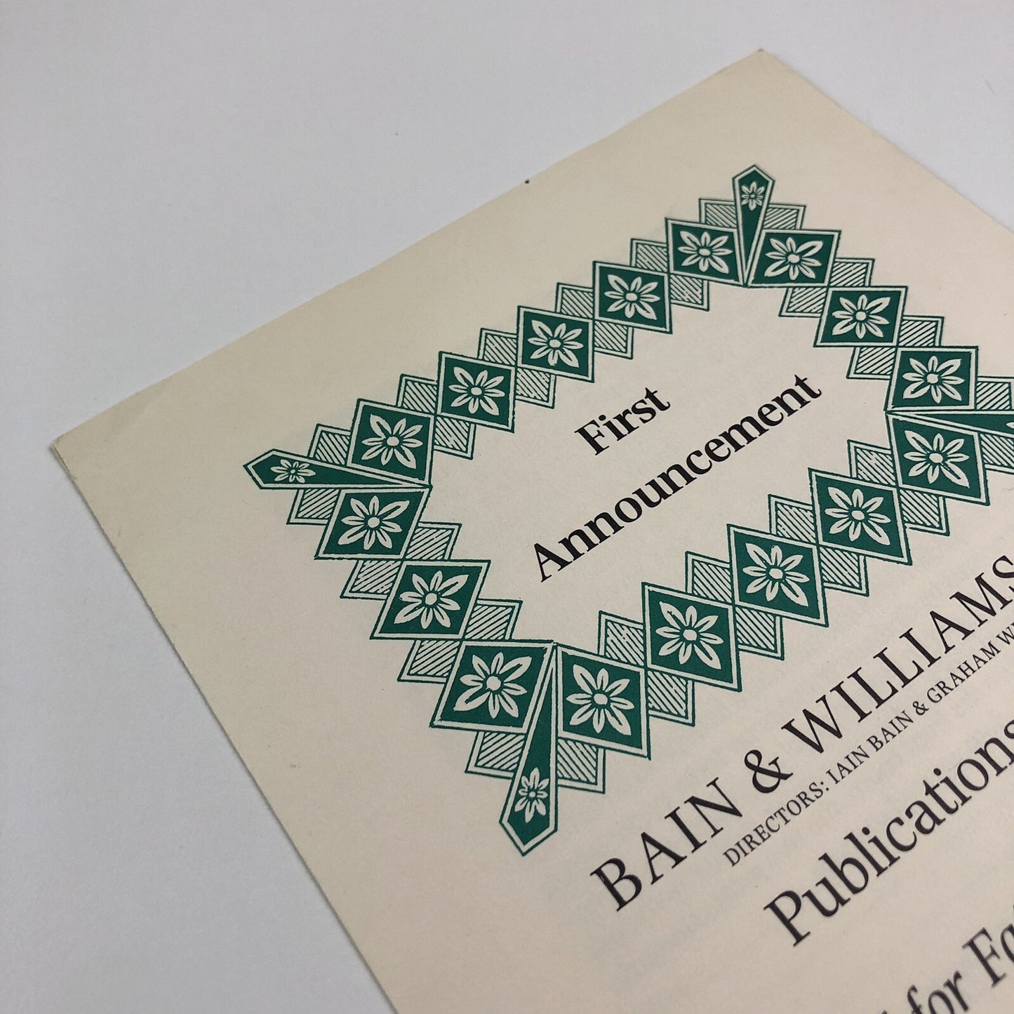 Promotional leaflet – Bain & Williams publications 1993 | Eric Gill, John Dreyfus
