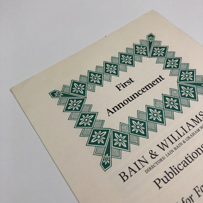 Promotional leaflet – Bain & Williams publications 1993 | Eric Gill, John Dreyfus