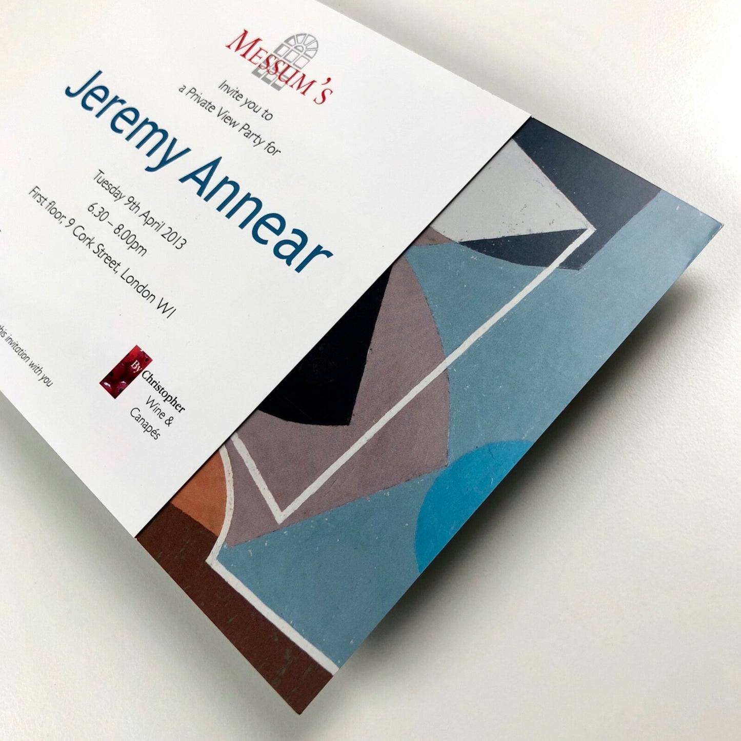 Jeremy Annear exhibition | Messum's private view invitation card, 2013