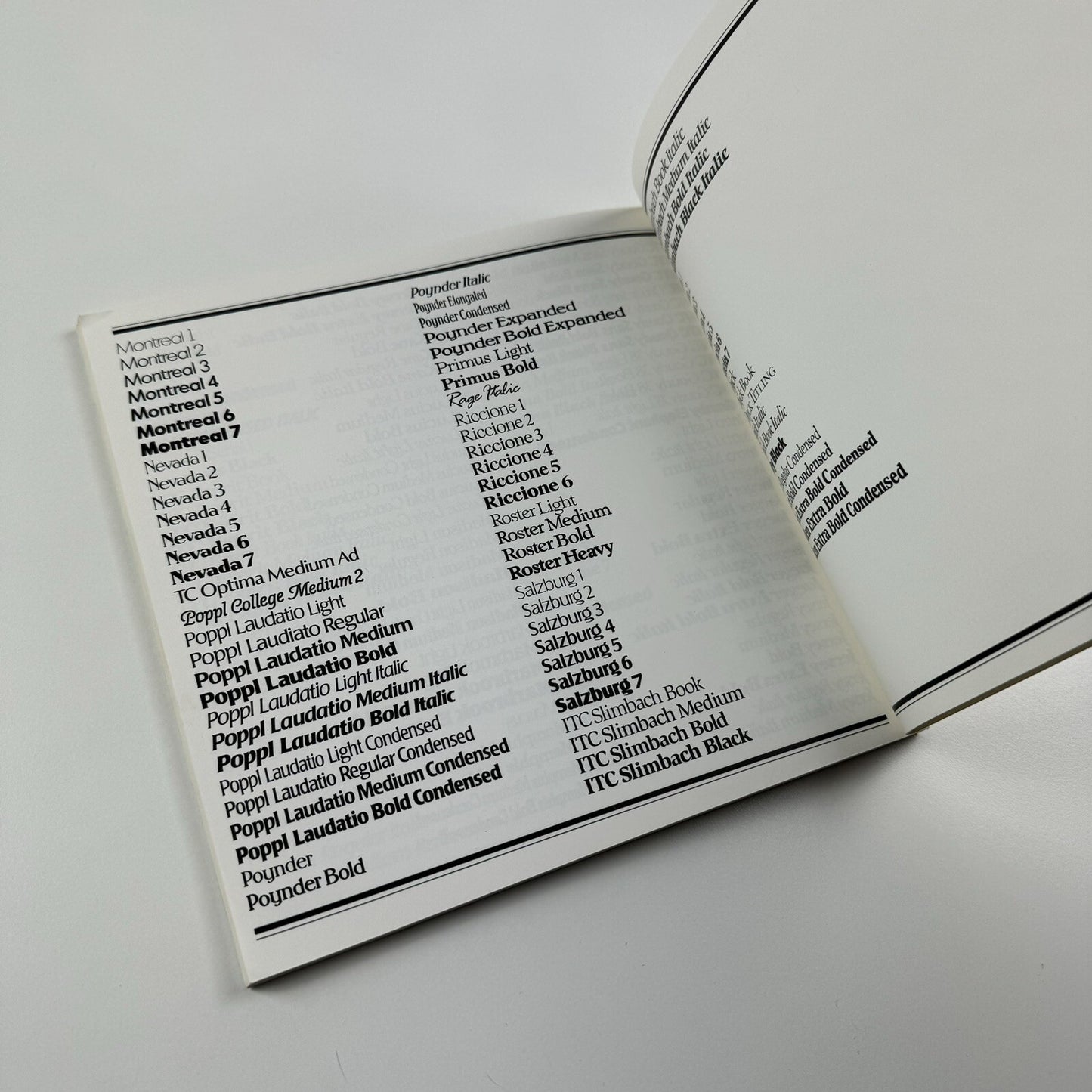 Headline Typefaces – Equation Graphics Ltd London | Type specimen booklet, undated