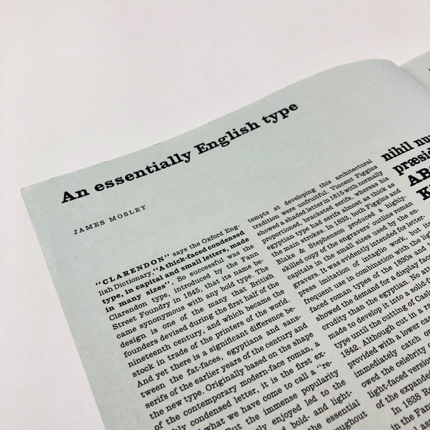Type specimen leaflet New Clarendon with Bold Series 618 | text by James Mosley | Monotype Corporation, undated