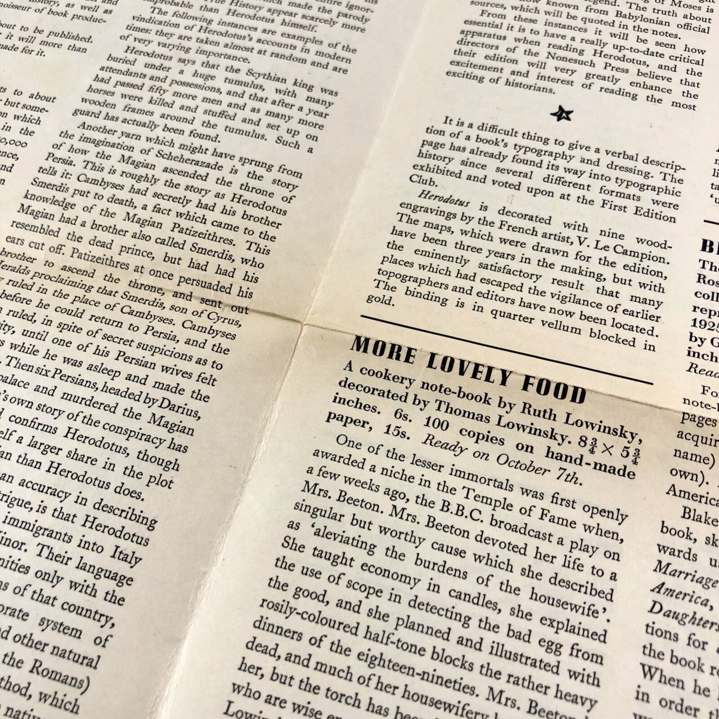 Nonesuch News – Autumn 1955 Nonesuch Press