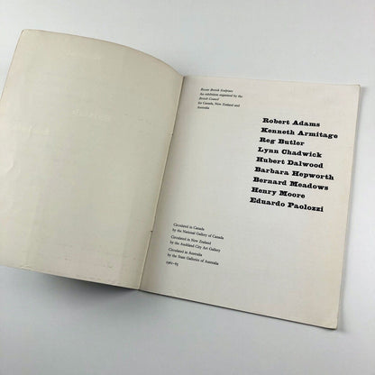 Recent British Sculpture – exhibition catalogue | British Council 1961-63