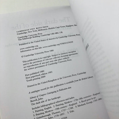 The Dark Side of the Landscape | John Barrell | Cambridge University Press, 2009