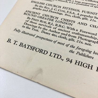 B. T. Batsford – List of books on Decoration, and Architecture | Undated c.1930s?