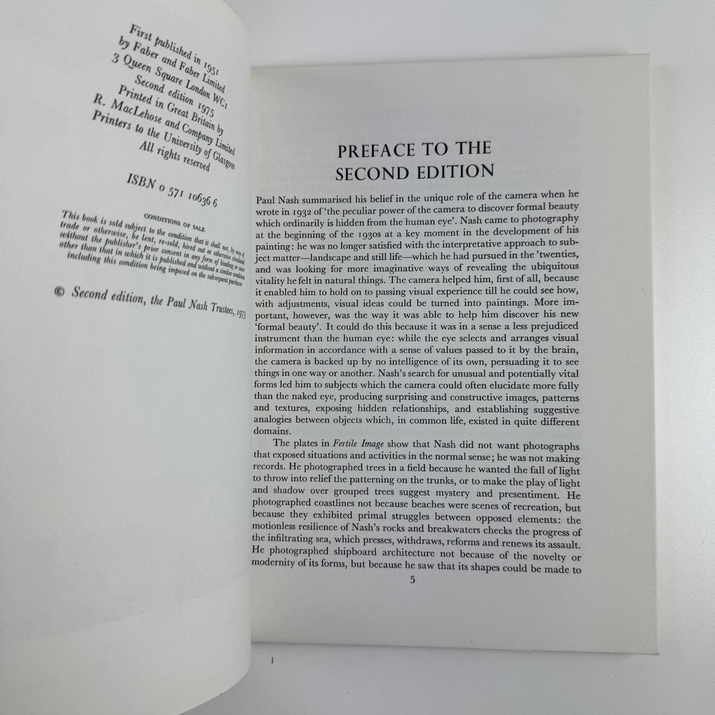 Paul Nash. Fertile Image edited by Margaret Nash | Faber & Faber, 1975