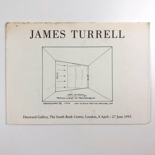 James Turrell | Hayward Gallery, London 1993 | Folded promotional card