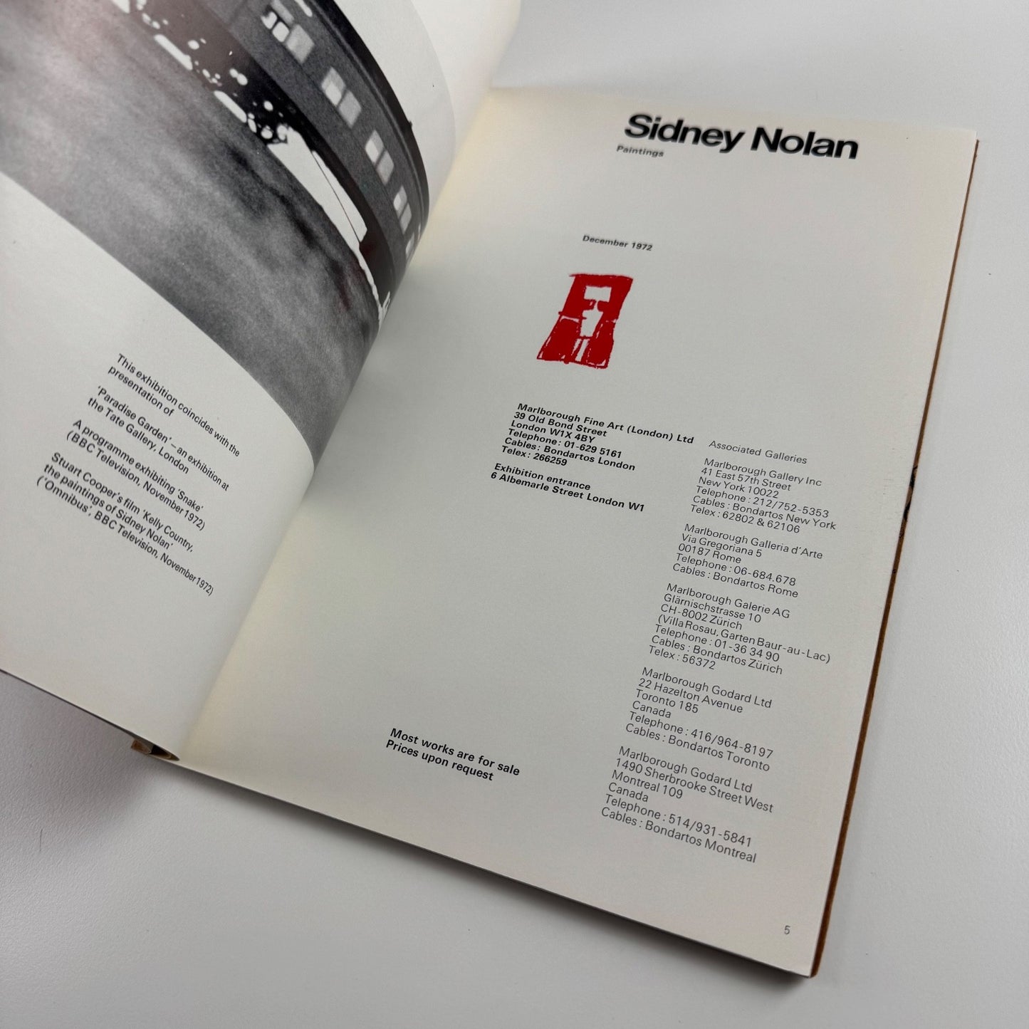 Sidney Nolan. Paintings | Marlborough Fine Art, 1972 Gordon House design