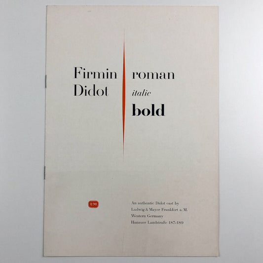 Firmin Didot roman/bold/italic | Ludwig & Mayer type specimen leaflet | Undated