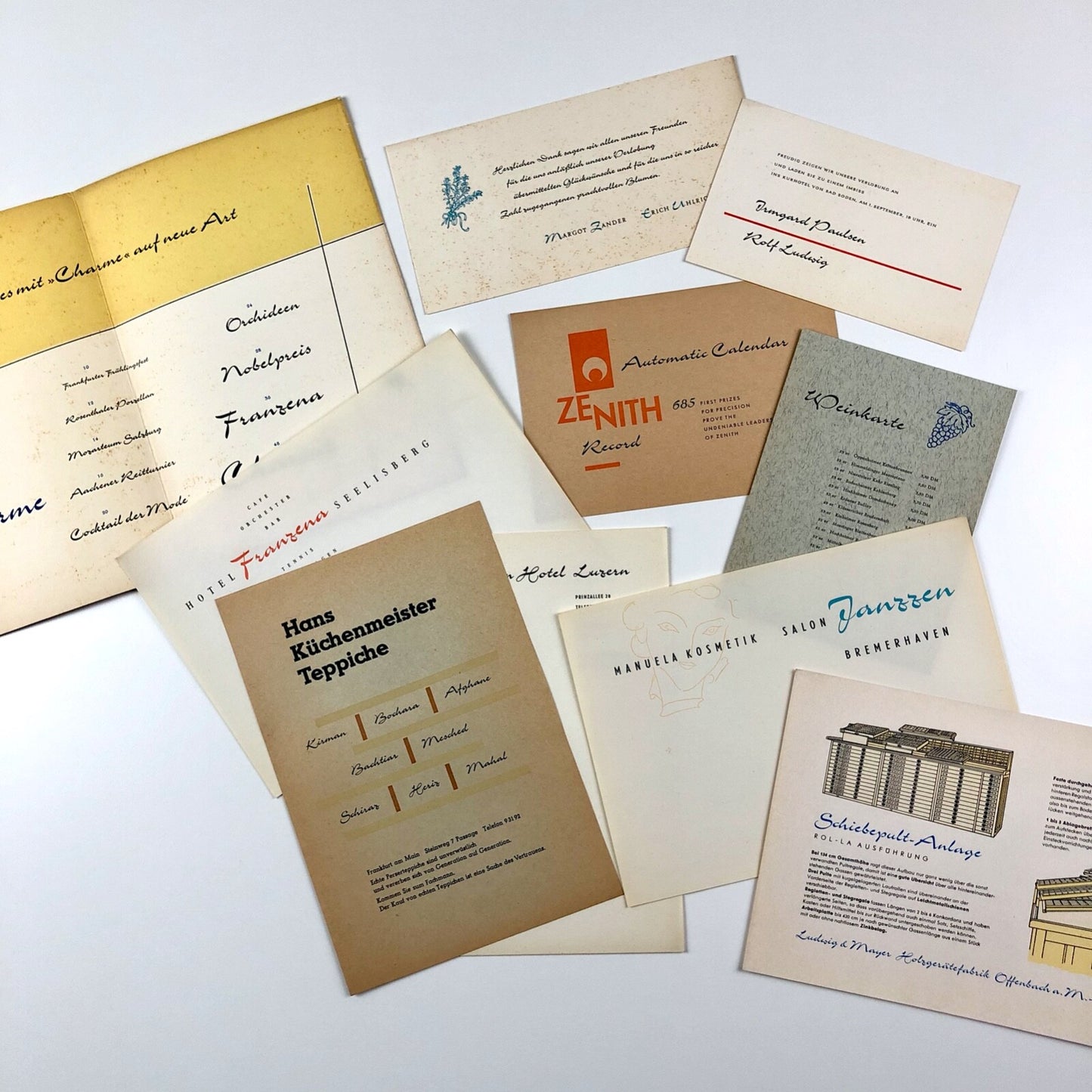 Charme – type specimen leaflet & inserts | Schriftgiesserei Ludwig & Mayer