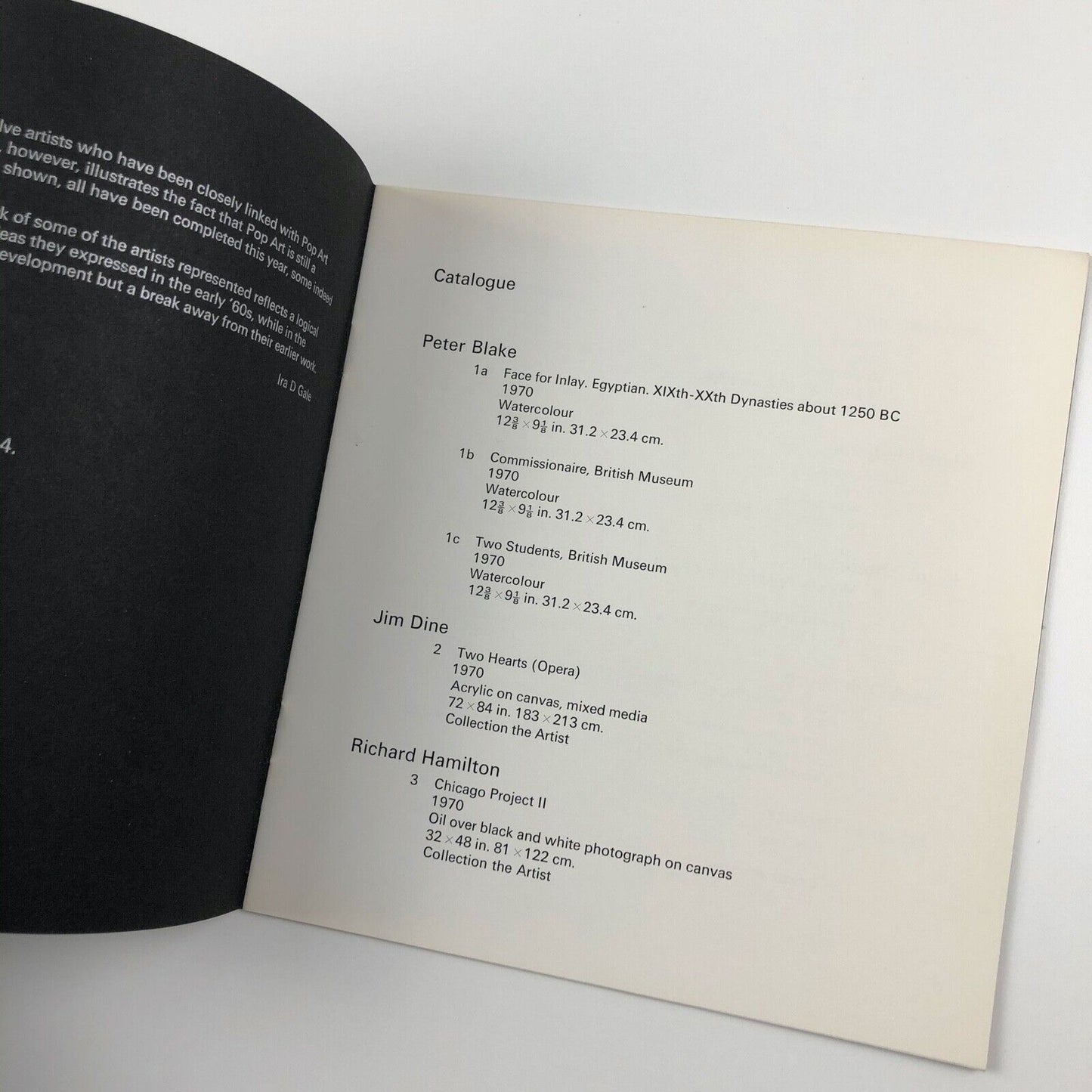 POP ’70: Mayfair Gallery, 1970 | Dine, Hamilton, Haworth, Indiana, Lichtenstein, Oldenburg, Paolozzi, Rosenqust, Segal, Warhol, Wesselmann